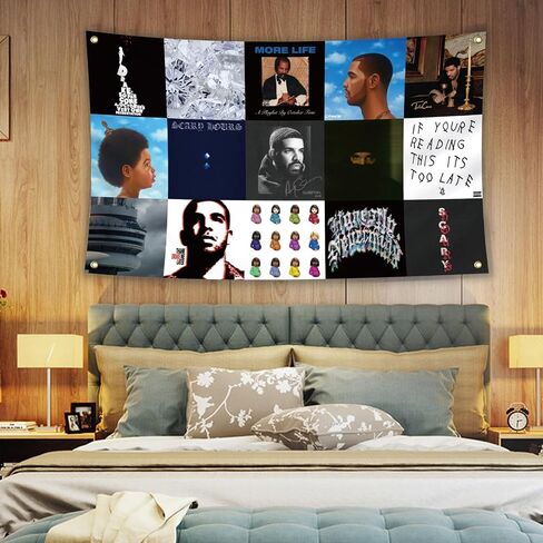 Generic Drake 3x5FT Music Album Singer Flag Soft And Durable Hanging Tapestry Home Bedroom Dormitory Decorative Tapestry in Saudi Arabia