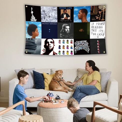 Generic Drake 3x5FT Music Album Singer Flag Soft And Durable Hanging Tapestry Home Bedroom Dormitory Decorative Tapestry in Saudi Arabia
