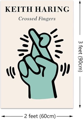 owupIa Crossed Fingers Keith Tapestry 2x3ft College Dorm Decor Office,Fade Proof Decorations With 4 Brass Grommets (FF6) in Saudi Arabia