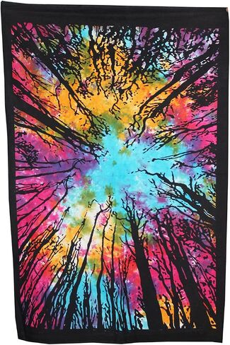 Tie Dye Locust Trees Tapestry Urban Tapestry Tree of Life Forest Tapestry, Wall Hanging Rainbow Tye dye Locust Tree Tapestry Colorful Tapestry Poster in Saudi Arabia