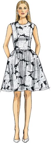 Vogue Patterns V9075A50 Misses'/Misses' Petite Dress and Jumpsuit Sewing Template, Size A5 (6-8-10-12-14) in Saudi Arabia