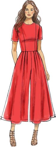 Vogue Patterns V9075A50 Misses'/Misses' Petite Dress and Jumpsuit Sewing Template, Size A5 (6-8-10-12-14) in Saudi Arabia