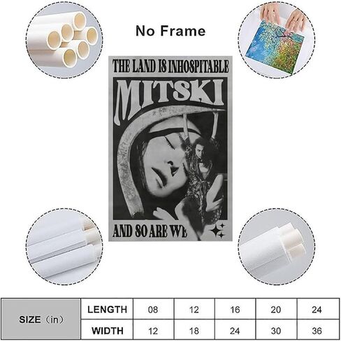 ملصق ميتسكي مغني ملصق ملصق ملصق عتيق لوحة زخرفية من القماش وملصقات جدارية وصورة فنية مطبوعة ملصقات ديكور لغرفة النوم العائلية الحديثة 12 × 18 بوصة (30 × 45 سم) in Kuwait