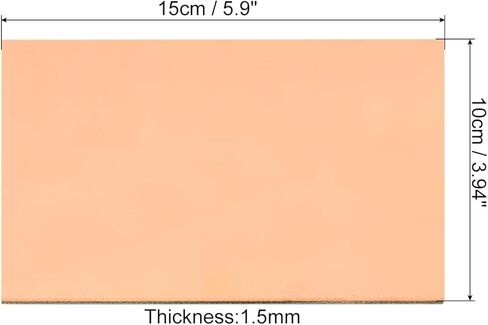 لوحة PCB نحاسية من PATIKIL، 6 قطع مقاس 10x15 سم مزدوجة الجوانب مصنوعة من النحاس المغطى بطبقة من النحاس الفارغة PCB وسادات نحاسية نموذج لوحي بسمك 1.5 مم من الألياف الزجاجية in Kuwait
