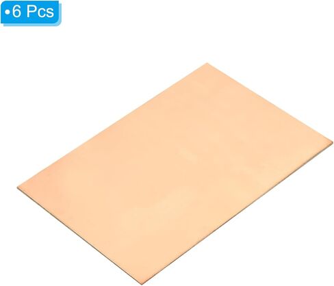 لوحة PCB نحاسية من PATIKIL، 6 قطع مقاس 10x15 سم مزدوجة الجوانب مصنوعة من النحاس المغطى بطبقة من النحاس الفارغة PCB وسادات نحاسية نموذج لوحي بسمك 1.5 مم من الألياف الزجاجية in Kuwait