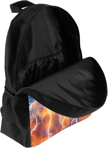 Soccer School Backpack for Boys/Girls 17 Inch Black Boy Backpack,Cool Design Soccer Ball In Fire and Water Casual Daypack Sports Backpack Bookbags for Man Woman Teens Boys Girls in Saudi Arabia