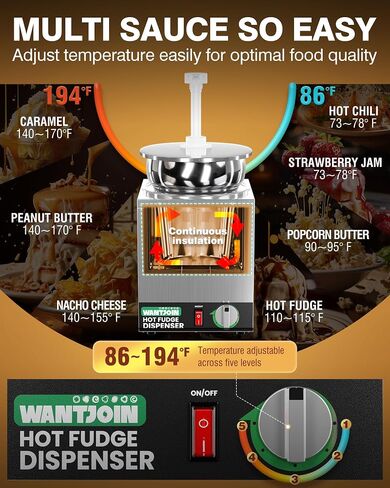 Nacho Cheese Dispenser with Pump,2.2Qt Nacho Cheese Warmer,Stainless Steel Hot Fudge Warmer W/5-Level Temperature Adjustment,Commercial Hot Fudge Dispenser for Hot Fudge Cheese Caramel in Saudi Arabia