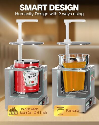 Nacho Cheese Dispenser with Pump,2.2Qt Nacho Cheese Warmer,Stainless Steel Hot Fudge Warmer W/5-Level Temperature Adjustment,Commercial Hot Fudge Dispenser for Hot Fudge Cheese Caramel in Saudi Arabia