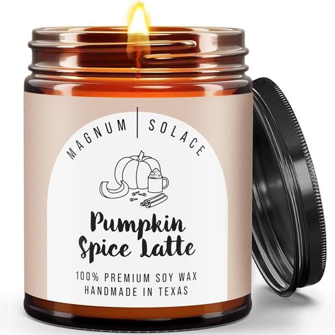 شموع عيد الميلاد المعطرة - شموع العطلات - الشتاء والخريف - شمعة شمع الصويا الفاخرة - لاتيه بامكبين سبايس in Kuwait