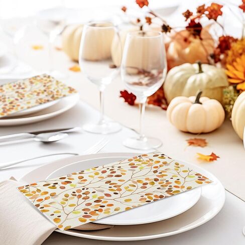 100Pcs Fall Paper Guest Napkins Branches Leaves Bathroom Napkins Autumn Orange Disposable Hand Towel Napkin for Thanksgiving Home Party Supplies in Saudi Arabia