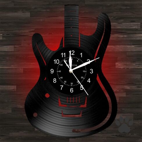 Doublecat Music Rock Band Guitar Office Wall Clock Decor for Boss Boyfriend Gift 12inch 30CM (NO LED) in Saudi Arabia