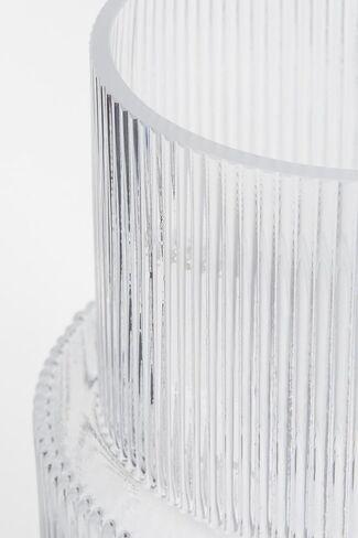 Ribbed Glass Vase, Fluted Flower Vase, Modern Clear Ripple Vase with Big Capacity for Living Room Dining Room Bedroom Entry Office Holliday Decoration Centerpieces in Saudi Arabia