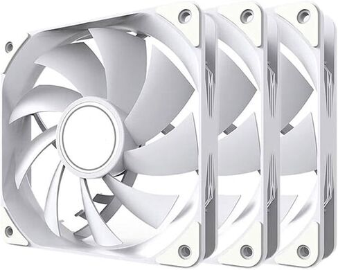 3 Pack 1800RPM 4PIN PWM Computer Case Cooling Fan Silent PC CPU Cooler 120mm Fans Kit Cooler Fans (White) in Saudi Arabia