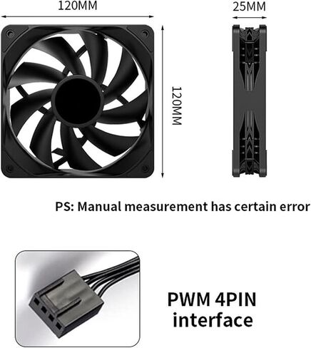 3 Pack 1800RPM 4PIN PWM Computer Case Cooling Fan Silent PC CPU Cooler 120mm Fans Kit Cooler Fans (White) in Saudi Arabia
