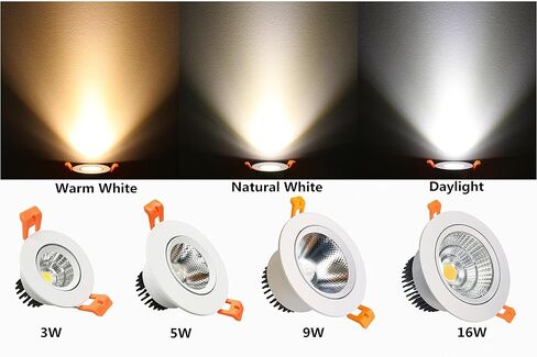 LightingWill 2inch LED Dimmable Downlight, 3W COB Recessed Ceiling Light, Warm White 3000K-3500K, CRI80, 25W 220LM Halogen Bulbs Equivalent, White (10 Pack) in Saudi Arabia