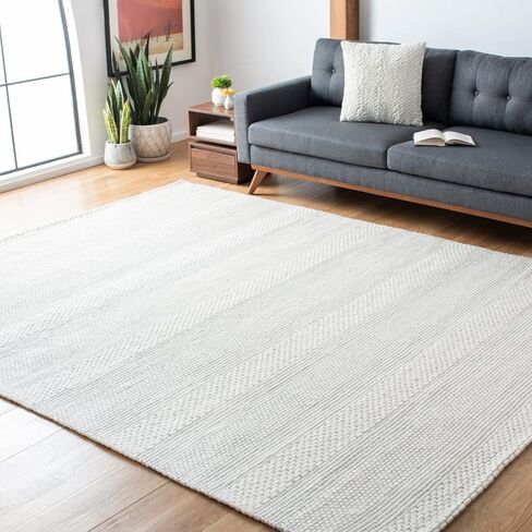 سجادة منطقة SAFAVIEH Marbella Collection - 9 × 12 بوصة، عاجية، صوف مصنوع يدويًا، مثالية للمناطق ذات حركة المرور العالية في غرفة المعيشة وغرفة النوم (MRB556A) in Saudi Arabia