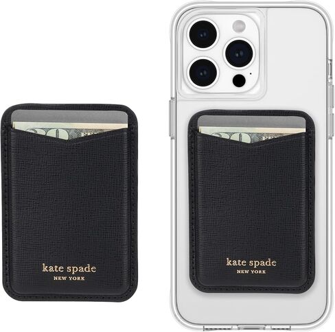 kate spade new york Devin Zip Magnetic Wallet/Card Holder - Compatible with MagSafe Phones and Cases - Black in Kuwait