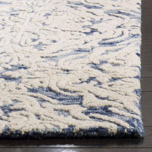 SAFAVIEH Blossom Collection 2' 3" x 12' Blue/Ivory BLM103M Handmade Premium Wool Entryway Foyer Living Room Kitchen Runner Rug in Saudi Arabia