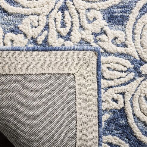 SAFAVIEH Blossom Collection 2' 3" x 12' Blue/Ivory BLM103M Handmade Premium Wool Entryway Foyer Living Room Kitchen Runner Rug in Saudi Arabia