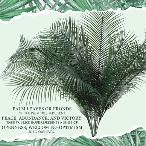 Hotop 50 Pcs Artificial Palm Leaves 31 Inches Feast of Tabernacles Summer Tropical Faux Fake Stems Palm Fronds Plant Large Jungle Greenery Stems Leaves for Hawaiian Luau Party Beach Party Decor in Saudi Arabia