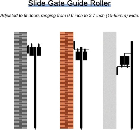 uxcell Gate Roller Guide Adjustable, 3" Sliding Gate Nylon Roller with L-Shape Bracket, Gate Roller Guide Support Assembly for Sliding Rolling Gate Black in Saudi Arabia