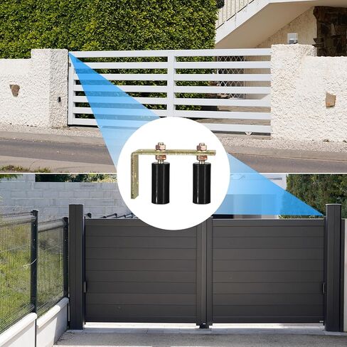 uxcell Gate Roller Guide Adjustable, 3" Sliding Gate Nylon Roller with L-Shape Bracket, Gate Roller Guide Support Assembly for Sliding Rolling Gate Black in Saudi Arabia