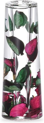 Locco Decor Acrylic Liquid 3D Floating Motion Cylinder Oval Flower Vase Boutique Floral Decoration Blue Gold Leaf in Saudi Arabia