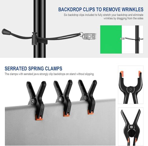 حامل خلفية قابل للتعديل 10أقدام/3م × 10أقدام/3م (عرض×ارتفاع)، مجموعة نظام دعم حامل اللافتة للحفلات، والصور الشخصية، والتصوير الفوتوغرافي في الاستوديو، وحفلات أعياد الميلاد... in Kuwait