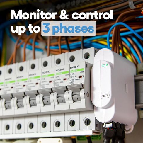 Shelly 3EM، عداد طاقة WiFi ثلاثي الطور، التحكم في الموصل، استهلاك الشاشة والتحكم، حجم صغير، متوافق مع الألواح الشمسية، 3 قنوات، أتمتة المنزل الذكي in Kuwait