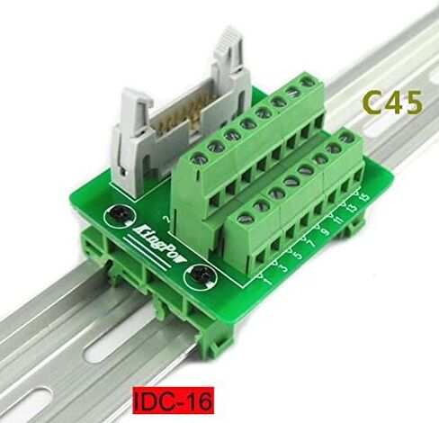 IDC16 2x8 دبابيس ذكر رأس لوحة القطع موصل كتلة المحطة مع أقدام تركيب السكك الحديدية DIN البسيطة in Kuwait