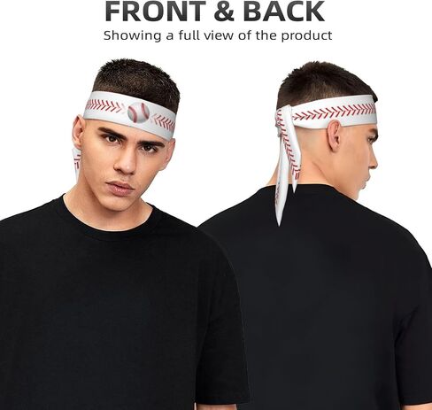 Sports Head Tie Hair Band Sweatband Baseball Texture Flex Tie Headband Unisex Wicking Head Tie for Running, Basketball, Workout, Soccer, Paintball, Exercise, Volleyball, 2.36 x 41 inch in Saudi Arabia
