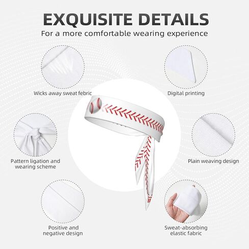 Sports Head Tie Hair Band Sweatband Baseball Texture Flex Tie Headband Unisex Wicking Head Tie for Running, Basketball, Workout, Soccer, Paintball, Exercise, Volleyball, 2.36 x 41 inch in Saudi Arabia