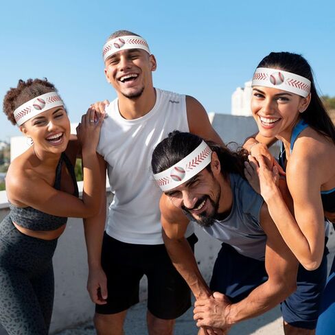 Sports Head Tie Hair Band Sweatband Baseball Texture Flex Tie Headband Unisex Wicking Head Tie for Running, Basketball, Workout, Soccer, Paintball, Exercise, Volleyball, 2.36 x 41 inch in Saudi Arabia