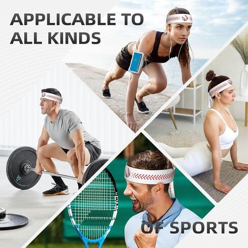 Sports Head Tie Hair Band Sweatband Baseball Texture Flex Tie Headband Unisex Wicking Head Tie for Running, Basketball, Workout, Soccer, Paintball, Exercise, Volleyball, 2.36 x 41 inch in Saudi Arabia