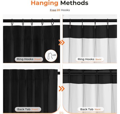 Pinch Pleated Curtains Blackout Linen Blackout Curtains 84 Inch Length 2 Panels Set Blackout Pleated Curtains with Hooks for Bedroom/Living Room,40" W x 84" L 2 Panels,Beige in Kuwait