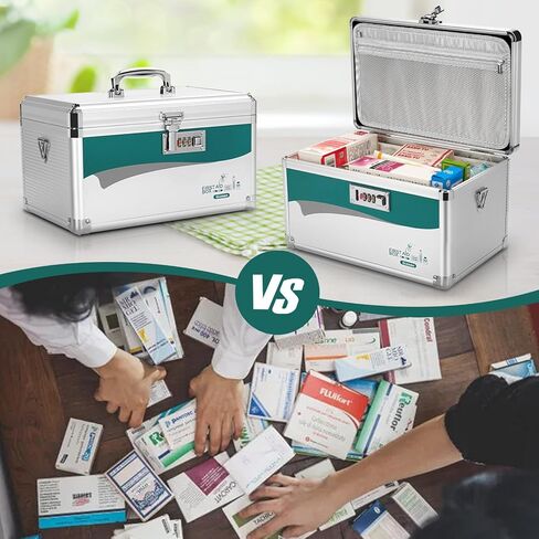 Medicine Lock Box with Combination Lock,Medication lock box【Large】 medicine safe lock box,medical box organizer in Saudi Arabia