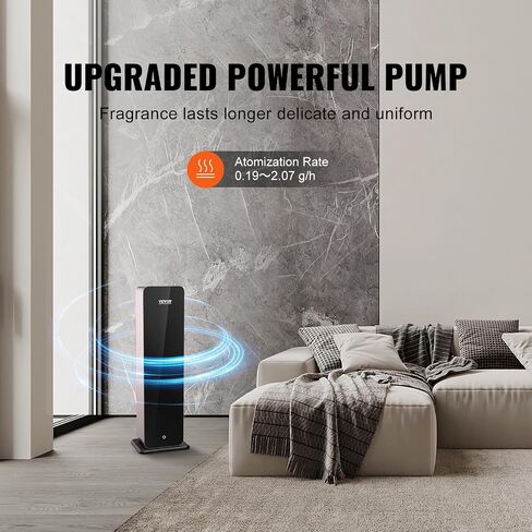 VEVOR Scent Air Machine for Home, 120ml Bluetooth Smart Cold Air Diffuser, 1000sq.ft Waterless Essential Oil Scent Air Diffuser, Floor Standing Aromatherapy Machine for Spa, Yoga, Home, Office, Hotel in Saudi Arabia