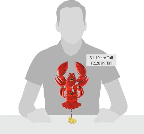 Enesco Allen Designs DaPinci Red Lobster ساعة حائط - ساعة تناظرية بندول تعمل بالبطارية، ساعات تزيين من الراتنج الحجري للجدران وديكور المنزل وساعات المطبخ، 12.2 بوصة in Saudi Arabia