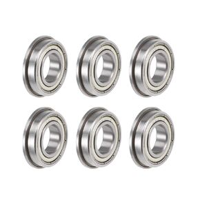 uxcell F6901ZZ Flanged Ball Bearing 12x24x6mm Shielded Chrome Steel Flange Rip Bearings 6pcs