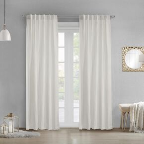 Loft Living Davos Textered Jacquard Dual Header Curtain Panel 52" x 95" in Off-White