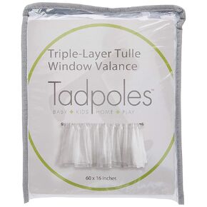 Tadpoles Layered Tulle Window Valance | 60" x 16" | Made of 100% Polyester Panels, 80% Polyester & 20% Cotton Lining | Wrinkle-Free & Fade-Resistant Fabric | Ideal for Nursery Bedroom | Pink