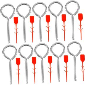 10pcs Fire Extinguisher Latch Fire Equipment Pull Pin Fire Extinguisher Replacement Pull Pins Fire Equipment Lock Pin Fire Safety Accessory Replacement Lock Pin Iron Plastic Metal