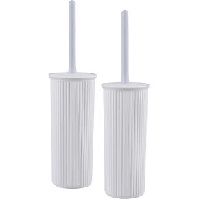 Superio Ribbed Collection - Decorative Plastic Toilet Bowl Brush and Holder Set, Lilac Purple (1 Pack) Cleaner Scrubber for Bathroom