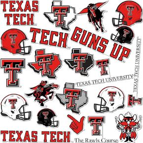 Desert Cactus Texas Tech University Stickers - TTU Red Raiders Vinyl - Texas Tech Red Raiders Decal Laptop Water Bottle Car Scrapbook11.46x8.9 (Type A)