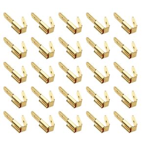 RLECS 25PCS Gold Brass Backpack Spade Connector Three Way Wire Terminal Adaptor Suitable for Household Appliance Marine Industrial Electrical Controls Machinery