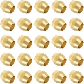 PATIKIL Brass Compression Sleeves Ferrules for 1/2 Inch OD Tube, 25 Pack Brass Ferrule Fitting Brass Compression Tube Fitting Ring Assortment Kit for Air Water Gas Pipe Line Fitting Oil