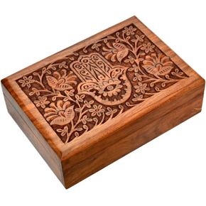 Premium Wooden Mini Jewellery Box Butterfly Floral Design-Trinket Box for Ladies-Jewellery Storage Case-Antique Look-Traditionally Handcrafted-Home Decor Accessories-Women Ideal Gift, White