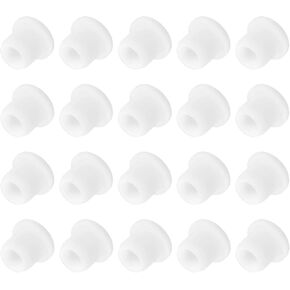 uxcell 20 PCS Silicone Stopper Replacement Plug for Salt Shakers, 2/5in(11mm) Reusable Salt Shakers Hollow Stopper Sealing Plug for Flower Pot Pipe Oil Dispensers, White