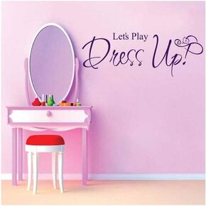 PVC Wall Stickers English Dress UP Cloakroom Children Bedroom Home Decoration greenWallpaper22.9cm x 61cm