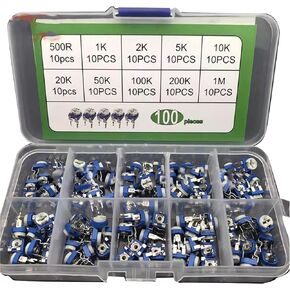 Mustpoint 100Pcs RM065 500R - 1M Ohm Trim Pot Trimmer Potentiometer Assortment Accessory